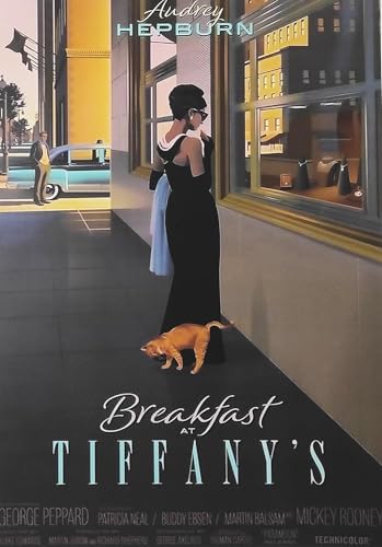 KUSTOM ART Dekorative Wandposter Serie Filmplakate Frühstück von Tiffany Breakfast at Tiffany's Audrey Hepburn Kunstdruck auf beschichtetem Papier 42 x 30 cm Ohne Rahmen von KUSTOM ART