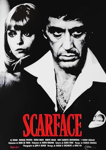 KUSTOM ART Dekorative Wandposter Serie Poster Promi Film Scarface mit Al Pacino Kunstdruck auf beschichtetem Papier 42 x 30 cm Ohne Rahmen von KUSTOM ART