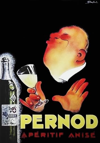 KUSTOM ART Dekoratives Poster für die Wand Serie Retro Werbung Vintage Pernod Apéritif Anisé Kunstdruck auf beschichtetem Papier 42 x 30 cm ohne Rahmen von KUSTOM ART