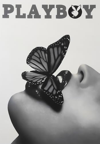 KUSTOM ART Dekoratives Wandposter Schmetterling auf den Lippen Kunstdruck auf beschichtetem Papier 42 x 30 cm Ohne Rahmen von KUSTOM ART