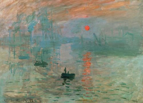 KUSTOM ART Dekoratives Wandposter Serie Berühmte Maler Claude Monet Sonnenuntergang am Meer Kunstdruck auf beschichtetem Papier 40 x 30 cm ohne Rahmen von KUSTOM ART