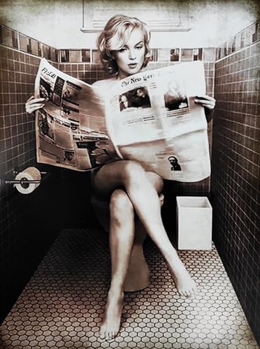 KUSTOM ART Dekoratives Wandposter Serie Hollywood Schauspielerinnen Marilyn Monroe mit Zeitung Kunstdruck auf beschichtetem Papier 40 x 30 cm ohne Rahmen von KUSTOM ART
