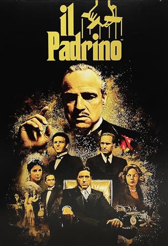 KUSTOM ART Dekoratives Wandposter Serie Locandine Film Celebri Der Pate mit Marlon Brando Kunstdruck auf beschichtetem Papier, 42 x 30 cm, ungerahmt von KUSTOM ART