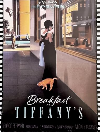 KUSTOM ART Dekoratives Wandposter Serie Poster, Filme, Feiern Breakfast at Tiffany's Audrey Hepburn, Kunstdruck auf Karton, 40 x 30 cm, ohne Rahmen von KUSTOM ART