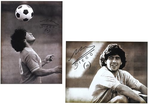 KUSTOM ART Diego Armando Maradona El Pibe de Oro Poster Set mit 2 Plakatfiguren Serie Berühmte Figuren ohne Rahmen. Kunstdruck auf beschichtetem Papier, 40 x 30 cm von KUSTOM ART