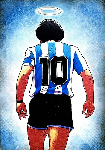 KUSTOM ART Diego Armando Maradona Poster Serie Berühmte Figuren ohne Rahmen. Kunstdruck auf beschichtetem Papier, 40 x 30 cm von KUSTOM ART