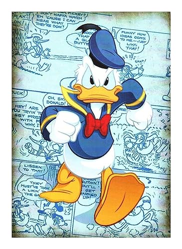 KUSTOM ART Disney Donald Duck Donald Duck Wandposter ohne Rahmen, Kunstdruck auf beschichtetem Papier, 40 x 30 cm von KUSTOM ART