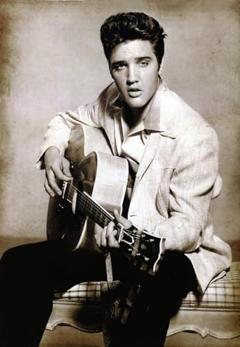 KUSTOM ART Elvis Presley Serie berühmte Schauspieler Hollywoodstars Wandbild im Vintage-Stil, rahmenlos, Kunstdruck, 40 x 30 cm von KUSTOM ART