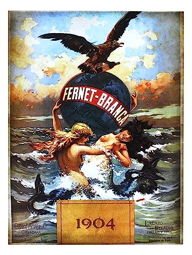 KUSTOM ART Fernet Branca Werbeserie Retro Vintage Poster ohne Rahmen Kunstdruck auf beschichtetem Papier 40 x 30 cm von KUSTOM ART