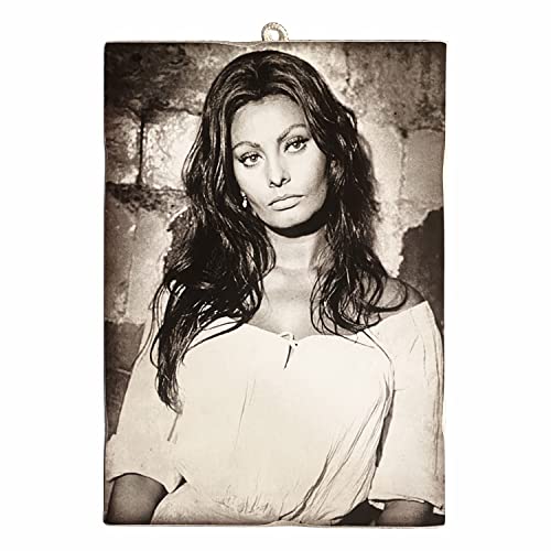 KUSTOM ART Gemälde im Vintage-Stil, berühmte Schauspieler, Sophia Sofia Loren, Druck auf Holz für Restaurant, Pizzeria Bar Hotel 40 x 30 cm. von KUSTOM ART