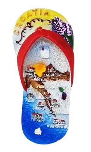 KUSTOM ART Kühlschrankmagnet Kroatien in Form eines Flip-Flops 3D-Magnet Sammlerstück 9x4cm KL/6 KUSTOM ART Kühlschrankmagnet Kroatien in Form eines Flip-Flops 3D-Magnet Sammlerstück 9x4cm KL/6 von KUSTOM ART