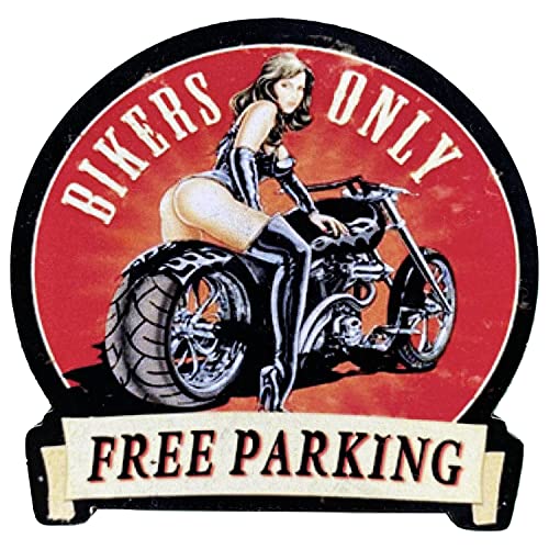 KUSTOM ART Magnet (Magnet) Serie Pin Up Girl Bikers Only Vintage-Stil, Druck auf HDF-Holzfaser, geformt, 8 x 7 cm von KUSTOM ART