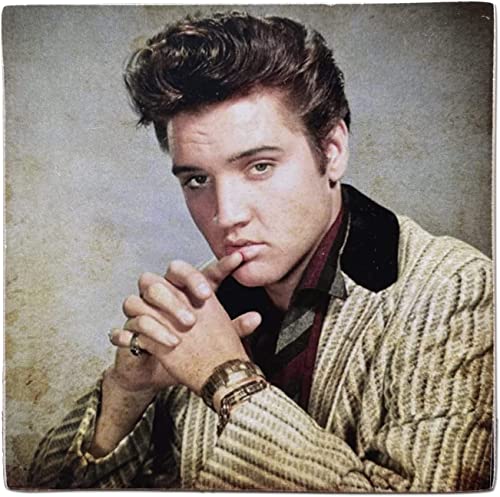 KUSTOM ART Magnet (Magnet) Serie Schauspieler Berühmte Elvis Presley Vintage-Stil aus Kollektion, Druck auf Holz 8 x 8 cm von KUSTOM ART