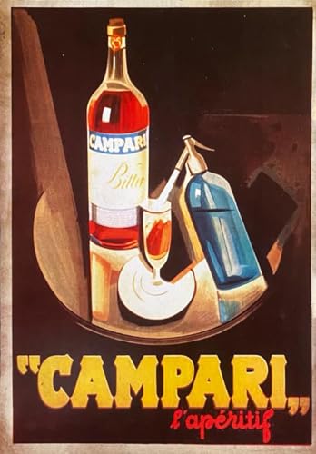 KUSTOM ART Poster Serie Werbung Retro Campari l'Aperitif Vintage rahmenlos Kunstdruck auf beschichtetem Papier 40 x 30 cm von KUSTOM ART