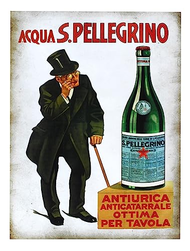 KUSTOM ART Poster Serie Werbung Retro Vintage (Acqua San Pellegrino) ungerahmt, Kunstdruck auf beschichtetem Papier, 40 x 30 cm von KUSTOM ART