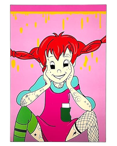 KUSTOM ART Wandbild Serie Karikaturen Figuren Pippi Langstrumpf Vintage-Stil Holzdruck 30 x 21 cm KUSTOM ART Wandbild Serie Karikaturen Figuren Pippi Langstrumpf Vintage-Stil Holzdruck 30 x 21 cm von KUSTOM ART