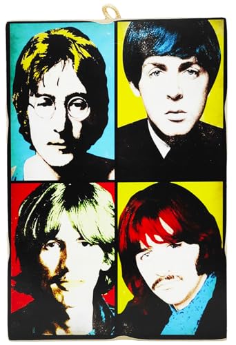 KUSTOM ART Wandbild Serie Sänger Prominente Beatles Druck auf Holz 25 x 18 cm. von KUSTOM ART