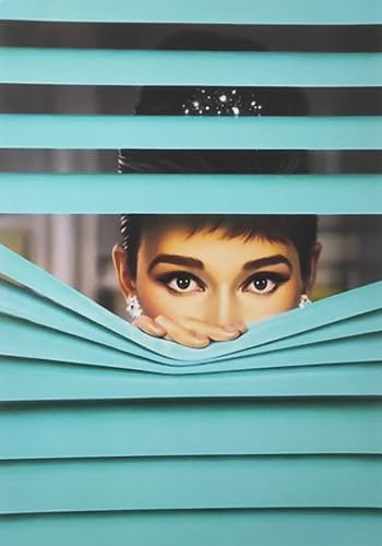 KUSTOM ART Wandposter Serie Promi-Schauspieler Hollywood Audrey Hepburn Tiffany Vorhang Kunstdruck auf beschichtetem Papier 40x30 cm Ohne Rahmen von KUSTOM ART