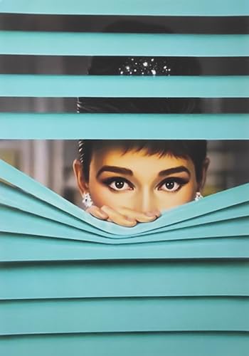 KUSTOM ART Wandposter Serie Hollywood Schauspieler Audrey Hepburn Tiffany-Vorhang Kunstdruck auf beschichtetem Papier 40 x 30 cm ohne Rahmen von KUSTOM ART