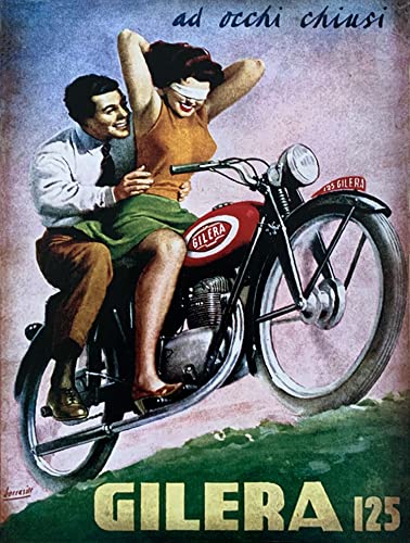 KUSTOM ART Wandposter Serie Retro Vintage Motorrad Gilera ohne Rahmen 30 x 40 cm, Kunstdruck auf satiniertem Papier von KUSTOM ART