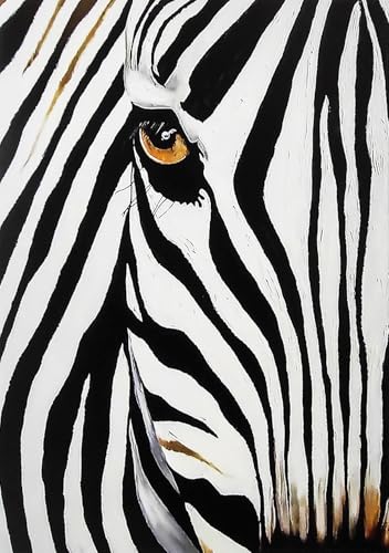 KUSTOM ART Wandposter Zebra Tiere Serie Kunstdruck auf beschichtetes Papier 42x30 cm Ohne Rahmen von KUSTOM ART