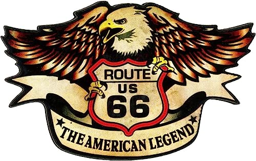 Magnet Route 66 im Vintage-Stil für Kühlschrank, Garage, Bar, Druck auf Holz von KUSTOM ART