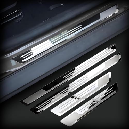 Auto Edelstahl Trittblech Einstiegsleisten für VW Polo VI V IV III II I Mk 6 5 4 3 (Type AW 6C 6R 9N3 9N 6N2 6N 86C 2F 86), Kickboard Kantenschutz Edelstahl Türschweller Anti-Scuff Plate Zubehör von KUUBBJ