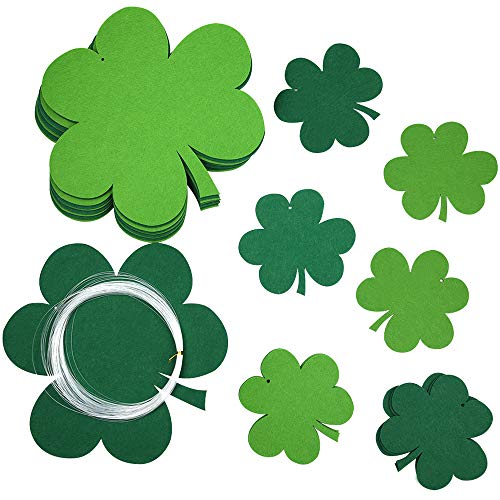 KUUQA 20 Stück St.Patrick's Day Rasen Dekorationen Baum Hängend Kleeblatt Dekoration, Grünes Hängen Shamrocks Party Vorräte von KUUQA