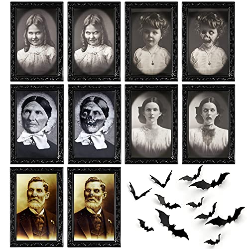 KUUQA Halloween Horror Portrait Dekorationen Gruseliger Bilderrahmen 3D Wechselndes Gesicht Beängstigend Bilderrahmen Spuk Wanddekoration für Zuhause, Halloween Party Decor (5) von KUUQA