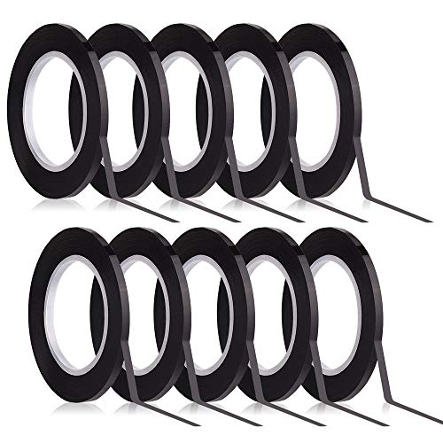Kuuqa Schwarzes Whiteboard Tape 3mm Breite Graphic Tape Charts Bänder Gitter Markierungsband Selbstklebend, 10 Rollen. von KUUQA