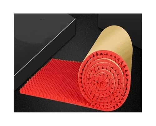 Motorhaube Schallschutzmatte 1 Stück Akustikschaum Selbstklebende Schallschutzplatten Eierform Mit Hoher Dichte Für Studio-, KTV- Und Büro-Wandpaneele, 50 X 200 Cm(Rot,3.5cm) von KUVIEZ