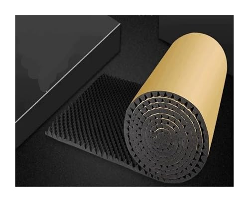 Motorhaube Schallschutzmatte 1 Stück Akustikschaum Selbstklebende Schallschutzplatten Eierform Mit Hoher Dichte Für Studio-, KTV- Und Büro-Wandpaneele, 50 X 200 Cm(Schwarz,3.5cm) von KUVIEZ