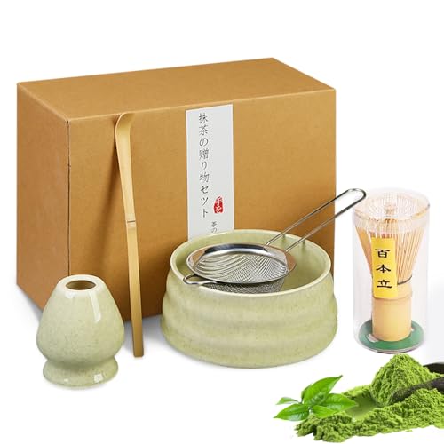 KUWUNG 5 stück Matcha Set, Matcha Set für Einsteiger - Stylisches Matchas Set Matcha-Besen, Filtersieb,Matcha-Schale, Chasen und Löffel KUWUNG 5 stück Matcha Set, Matcha Set für Einsteiger - Stylisches Matchas Set Matcha-Besen, Filtersieb,Matcha-Schale, Chasen und Löffel von KUWUNG