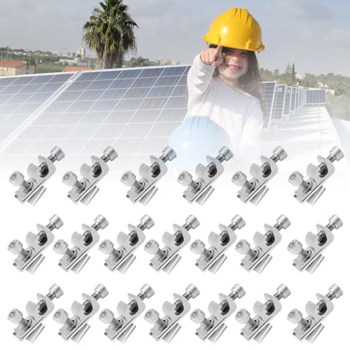 KUWUNG 20 Stück Erdungsklemme Boden Solarpanel Erdungsclip Solarmodul Montage Halterung Endklemme Kit Befestigung Für Pv Module Für Solar System Erdungsösen Befestigungen Photovoltaikanlagen von KUWUNG