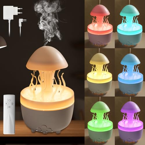 KUWUNG Aroma Diffuser Luftbefeuchter, 300ml Diffuser ätherische öle mit Fernbedienung und 7 Farben Licht, Rain Humidifier Timing 2H/4H/8H, Aroma Diffuser für ätherische öle, Raumbefeuchter KUWUNG Aroma Diffuser Luftbefeuchter, 300ml Diffuser ätherische öle mit Fernbedienung und 7 Farben Licht, Rain Humidifier Timing 2H/4H/8H, Aroma Diffuser für ätherische öle, Raumbefeuchter von KUWUNG