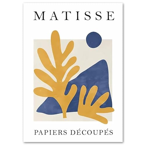 KUYATE Matisse-Poster Sonnenaufgang Abstrakte Wandkunst und Drucke Retro-Leinwand-Gemälde für Wohnzimmer Inneneinrichtung Dekor Bilder 50x70cmx1 Kein Rahmen von KUYATE