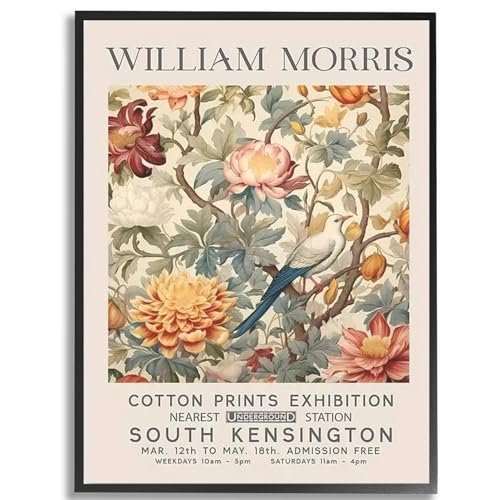 KUYATE William Morris Poster, Blumenzweig, abstrakte Wandkunst und Drucke, Retro-Leinwandgemälde für Wohnzimmer, Innendekoration, Bilder, 50 x 70 cm, ohne Rahmen von KUYATE