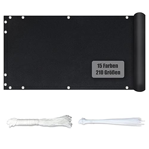 KUZRZNH Balkonabdeckung, 80x500CM Balkonumspannung Balkonabdeckung mit Ösen, Wasserdicht Blickdichte Wind- und UV-Schutz Balkonverkleidung für Terrasse & Zaun, Anthrazit von KUZRZNH