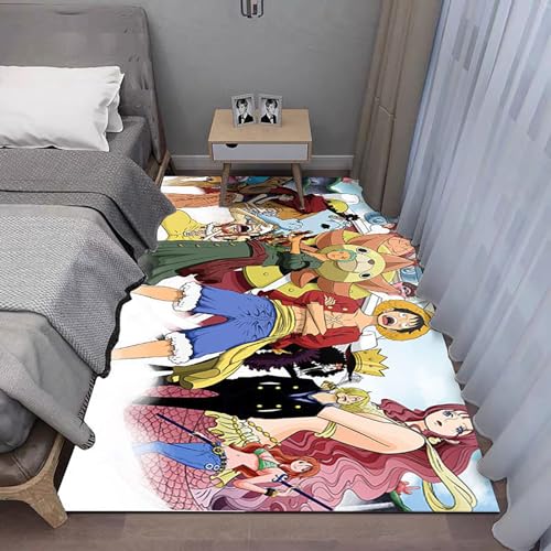 3D One Piece Cartoon Teppich, Teppich Computer Stuhlkissen Bad rutschfeste Matte Kinderzimmer Schlafzimmer Matte Cute Anime Zeichnung Teppiche Schlafzimmer/Halle, Teppiche Groß Für Wohnzimmer, 80x12 von KUentz