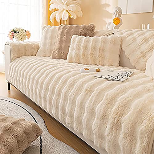 Couch-Kissenbezüge – Kunstkaninchen Plüsch Sofa Schonbezug | Möbelschutz Schonbezug für Hunde, Kinder, Haustiere, Couchbezug maschinenwaschbar von KUentz