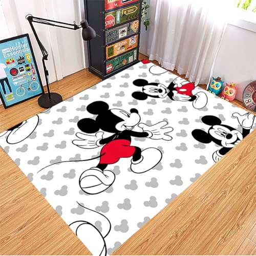 KUentz 3D-Cartoon Mickey Und Minnie Vorleger, Schlafzimmerteppich, Schlafzimmer-Nachtteppiche, Große Teppiche Für Flanellmaterial, Leicht Zu Reinigen, 50x80cm von KUentz
