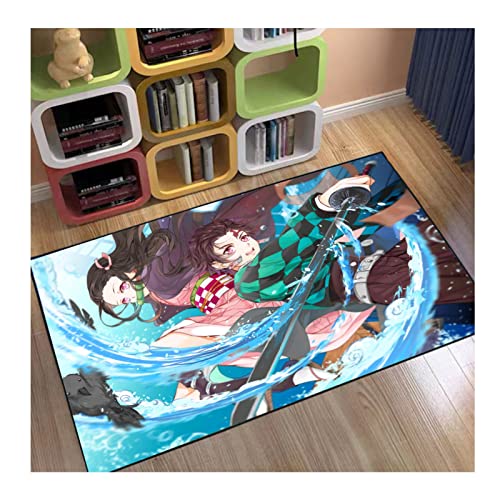 KUentz Anime Demon Slayer Luffy 3D-Druck-Teppiche Für Jungen Und Mädchen,Wohnzimmer Küche Bereich Teppiche,Weich Groß rutschfest Waschbar Teppich 80X120CM_60x90cm von KUentz