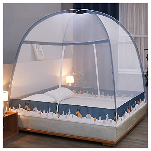 KUentz Luxus Popup MOSKITONETZ Zelt, Großes Mückennetz Für Doppelbett, Feinste Löcher, Camping Netz, Faltdesign Mit Unterseite, 2 Einträge, Einfache Installation, Keine Chemikalien von KUentz