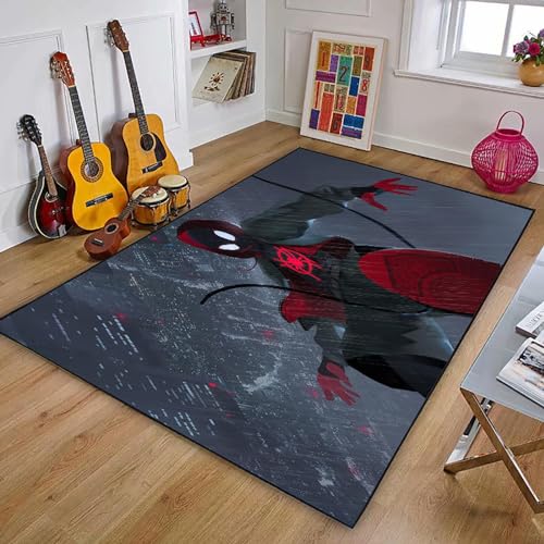 KUentz Spiderman-Teppich, Anime Teppich Für Wohnzimmer, Kinderzimmer Bodenmatte Schlafzimmer Nicht -Schlupf -Teppich Dekoration, Teppich Türteppich Flur Schlafzimmer Teppich, 80x120cm von KUentz