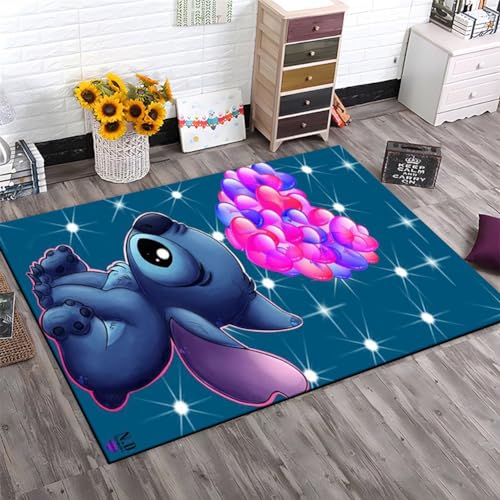 KUentz Stitch Teppiche -Teppichanimation,Teppich Cartoon Anime,Rutschfreies,Kinderzimmer Wohnzimmer Schlafzimmer Teppich,Teppiche Kid Play Bodenmatte von KUentz