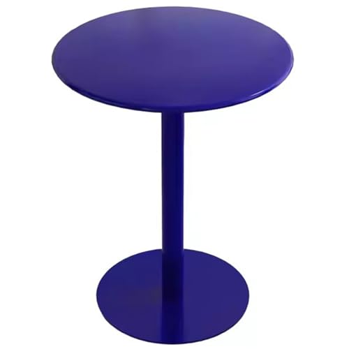 Bistrotisch, Metall-Cocktail-Bistrotisch, Ecktisch/Beistelltisch, Kleiner runder Couchtisch (Farbe: Blau, Größe: Durchmesser 40 x 50 cm) von KUviez