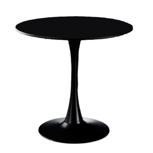 Bistrotisch, skandinavischer moderner runder Esstisch für Kaffee, Milch, Teeladen, einfacher Kleiner Tisch für Küche, Esszimmer und Wohnzimmer (Größe: 60 cm, Farbe: Schwarz) von KUviez