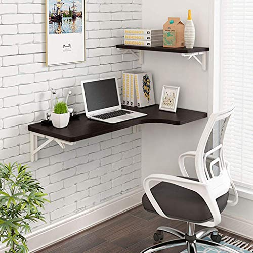 KUviez Eckklapp-Computertisch, Holz-Studientisch, Beistelltisch mit doppelter Stütze, Küchenbock-Schreibtisch von KUviez