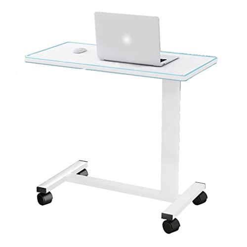 KUviez Stehender, rollender Laptop-Schreibtisch mit Rollen, kompakter Klappschreibtisch, Verstellbarer Abstand von 73–107 cm, Schreibtisch für Heimbüroarbeit (Farbe: Grau) von KUviez