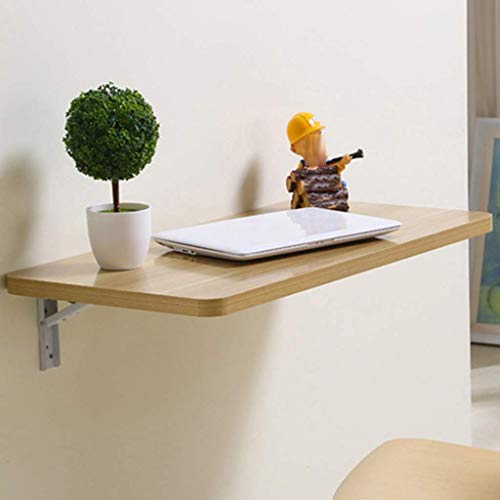 KUviez Wandmontierter Klapptisch, schwebender Computertisch, Holz-Arbeitstisch, Beistelltisch mit doppelter Stütze, Küchenbock-Schreibtisch von KUviez